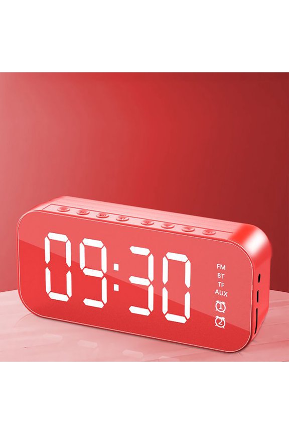 A18 Rectangular Subwoofer Mirror Wireless Bluetooth Alarm Clock Speaker, Usupdd 2025 A18 Rectangular Subwoofer Mirror Wireless