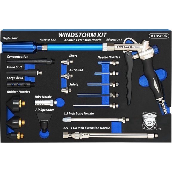 A18569KUS Windstorm (2X Flow) Air Blow with Nozzles and Rubber Tips Kit, 22-