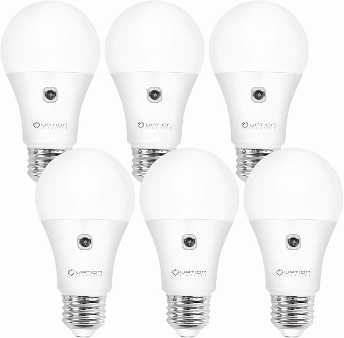VATION LIGHTING, A19 Dusk to Dawn Sensor LED Bulbs, 6-Pack, Outdoor ...