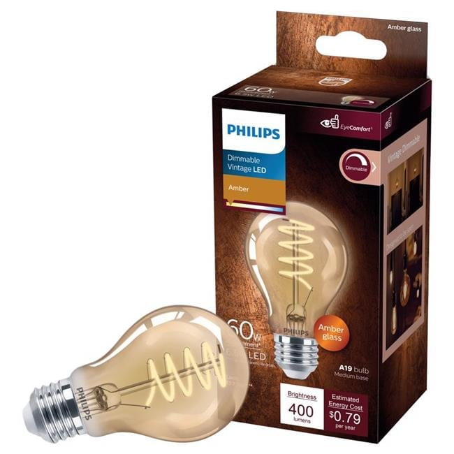 A19 E26 Medium LED Bulb Amber - 60W Equivalence