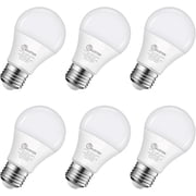Plug'n A19 LED Light Bulb 11W (75W Equivalent) 2700K Warm White 1100 Lumens Non-Dimmable E26 Base Cri 85+ Flicker-Free 6-Pack