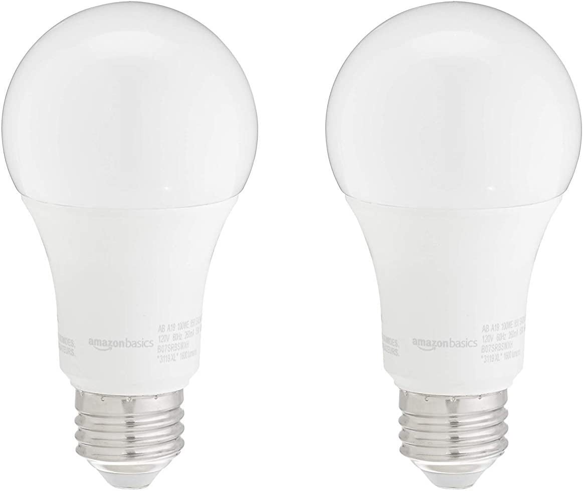 A19 LED Light Bulbs, 100W Equivalent, Daylight White 5000K, Energy ...