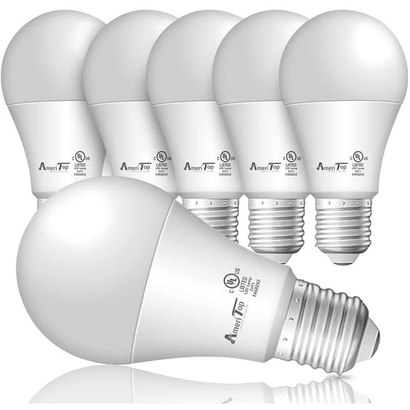 A19 LED Light Bulbs- 6 Pack, AmeriTop Efficient 14W(100W Equivalent) 1600 Lumens General Lighting Bulbs, UL Listed, Non-Dimmable, E26 Standard Base (5000K Daylight)