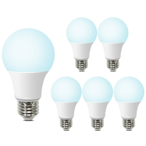A19 LED Light Bulbs, 60W Equivalent, 5000K Daylight White, 800 Lumens, E26 Medium Base, Non-Dimmable 8W LED Bulbs for Bedroom, Living Room, Home Office, 6 Pack