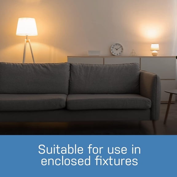 A19 LED Light Bulbs, 60W Equivalent, GU24 Twist-Lock Base, Dimmable, 6500K Bright White, 800 Lumens, 90+ CRI, Enclosed Fixture Rated, 25,000-Hour Lifetime, OM60DM/965CA/GU24/4, 4-Pack