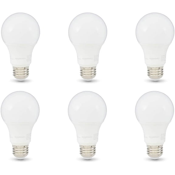 A19 LED Light Bulbs, 75 Watt Equivalent, Energy Efficient 12W, E26 Standard Base, Soft White 2700K, Dimmable, 10,000 Hour Lifetime , 6-Pack