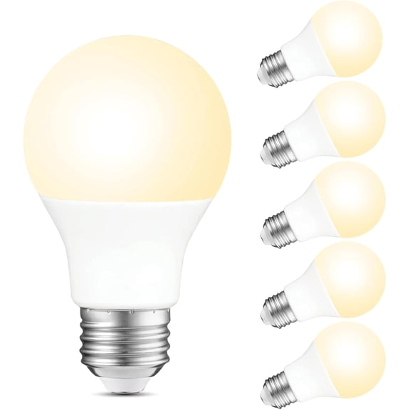 A19 LED Light Bulbs Dimmable, 60W Equivalent, 2700K Soft White, 750 Lumen, 8W Bulb, Long-Lasting 15,000 Hours, CRI 80+ E26 Base for Home Lighting, 6 Pack