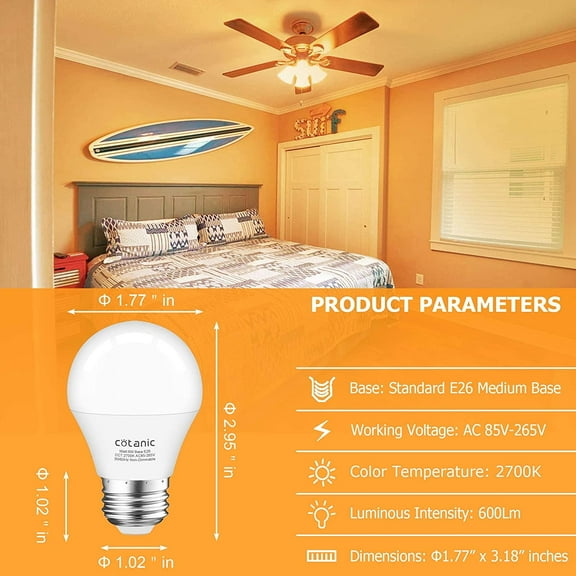 A19 LED light Bulbs with Remote Control, 3 Color Temperature Light Bulb(2000K/2700K/5000K), E26 Base Light Bulb with Dimmable and Timer Function,2 Pack Light Bulb for Home Decor Bedroom