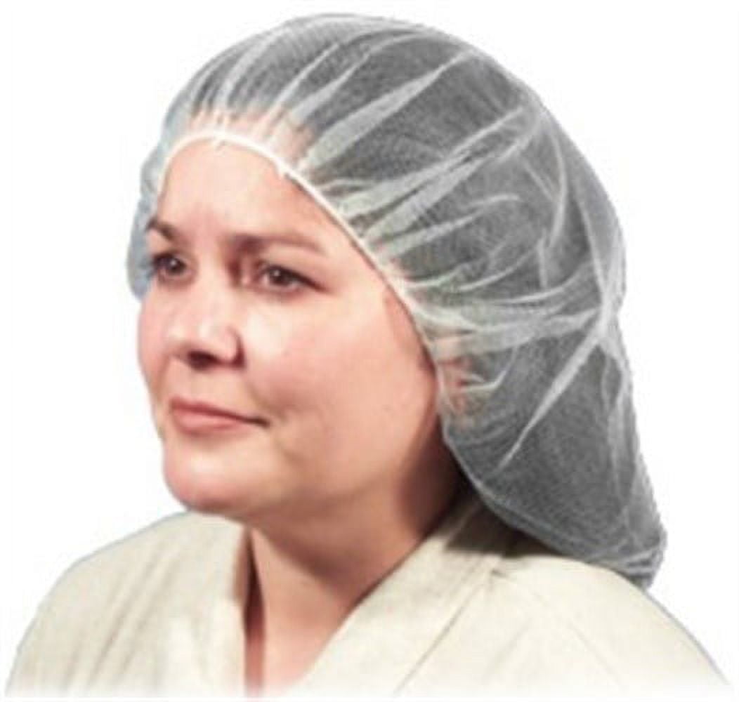 A1918with C 18" White Nylon Hair Nets 1000/Case, Liberty Gloves Inc
