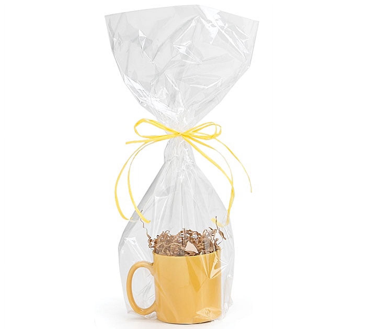 QOIUSO 10 Pack Clear Cellophane Gift Bags, 16x24 Inches, 2.8 Mil Thick For Easter Christmas Baskets