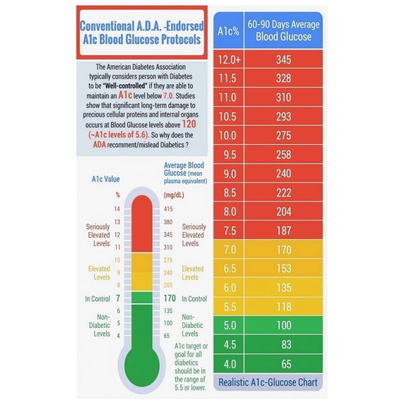 Convert X Key A1C Blood Sugar Conversion Chart Poster for Diabetes Care Guide ...