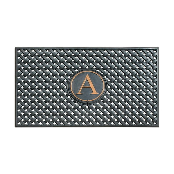 A1HC 100% Pure Rubber Monogrammed Front Door Mat 24"x39”, Non-Slip, Thin Profile Heavy Duty Doormat, Indoor/ Outdoor Use, High Traffic Areas, Long Lasting