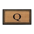 thumbnail image 1 of A1HC Black/Beige 18 in x 30 in Front Door Mat Coir PVC Classic Border Entryway Mat Heavy Duty Boot Scrapper Monogrammed Doormat, 1 of 7