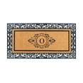 thumbnail image 1 of A1HC Natural Coir and Rubber Paisley Hand-Flocked Monogrammed Doormat, 30"x60", Durable Low Profile Heavy Duty Outdoor Front Door Mat, Black, 1 of 7