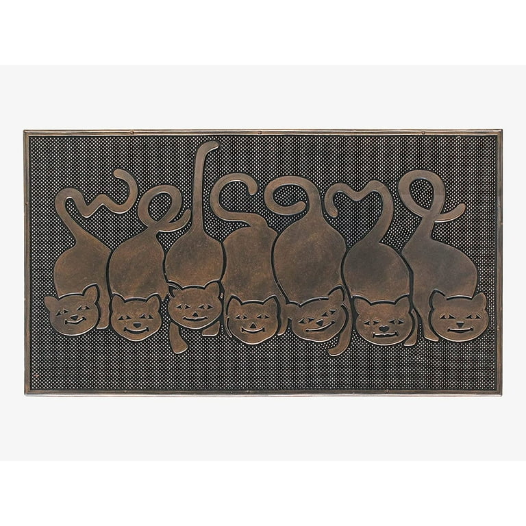 A1HC Cat Tail Welcome Rubber Pin Welcome Door Mats for Outdoor Entrance,Fun  Designed Floor Mat, Welcome Mats for Front Door Indoor Non-Slip Backing