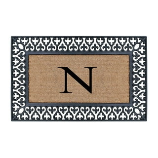 A1 Home Collections A1HC Scroll Leaf Picture Frame Black/Beige 30 in. x 60  in. Coir and Rubber Large Outdoor Monogrammed W Door Mat A1HOME200185-W -  The Home Depot