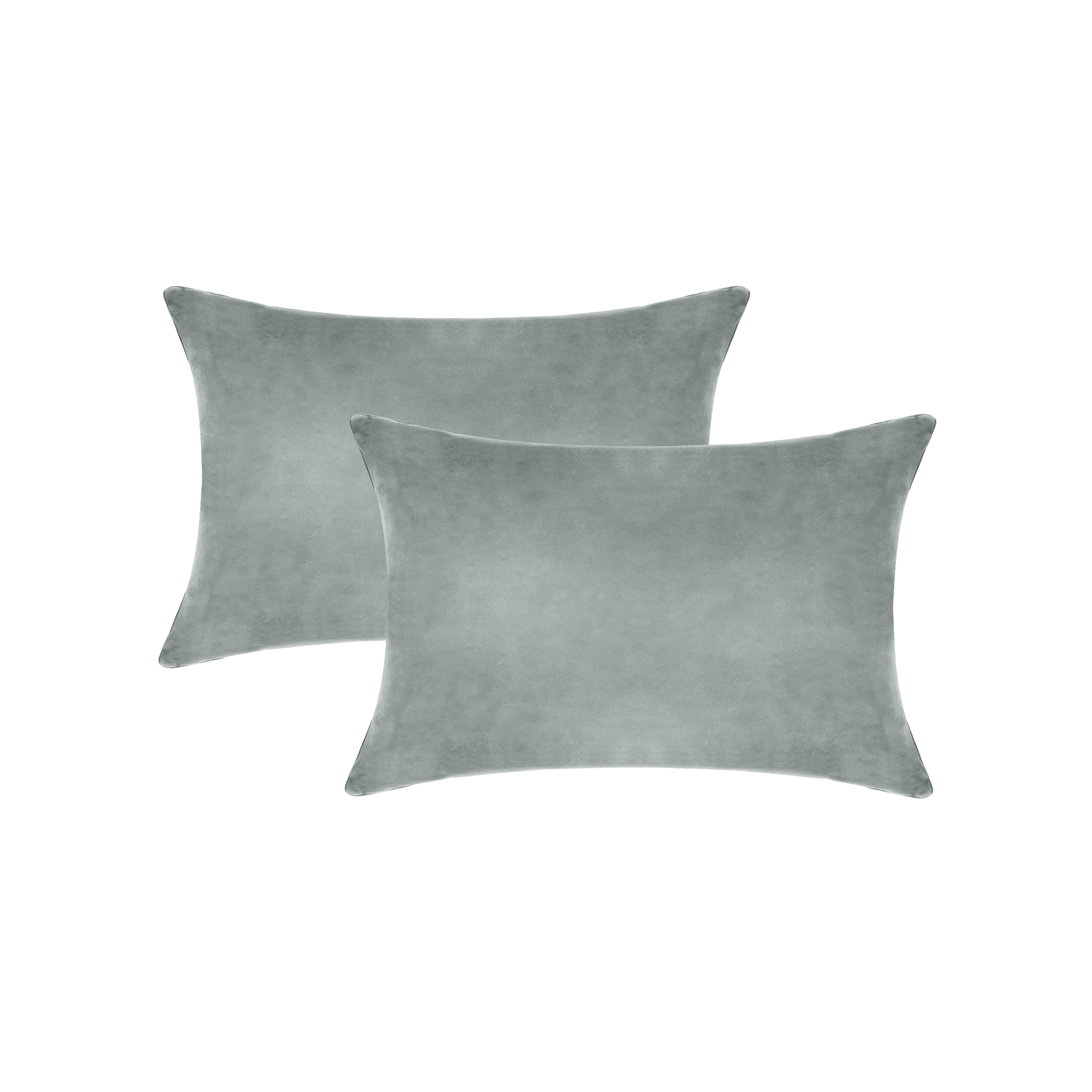A1HC 12x20 Inch Rectangular Decorative Velvet Throw Pillow Covers, Set of 2, Dove Grey – Soft, Luxurious Cushion Covers for Sofa, Bed & Home Decor