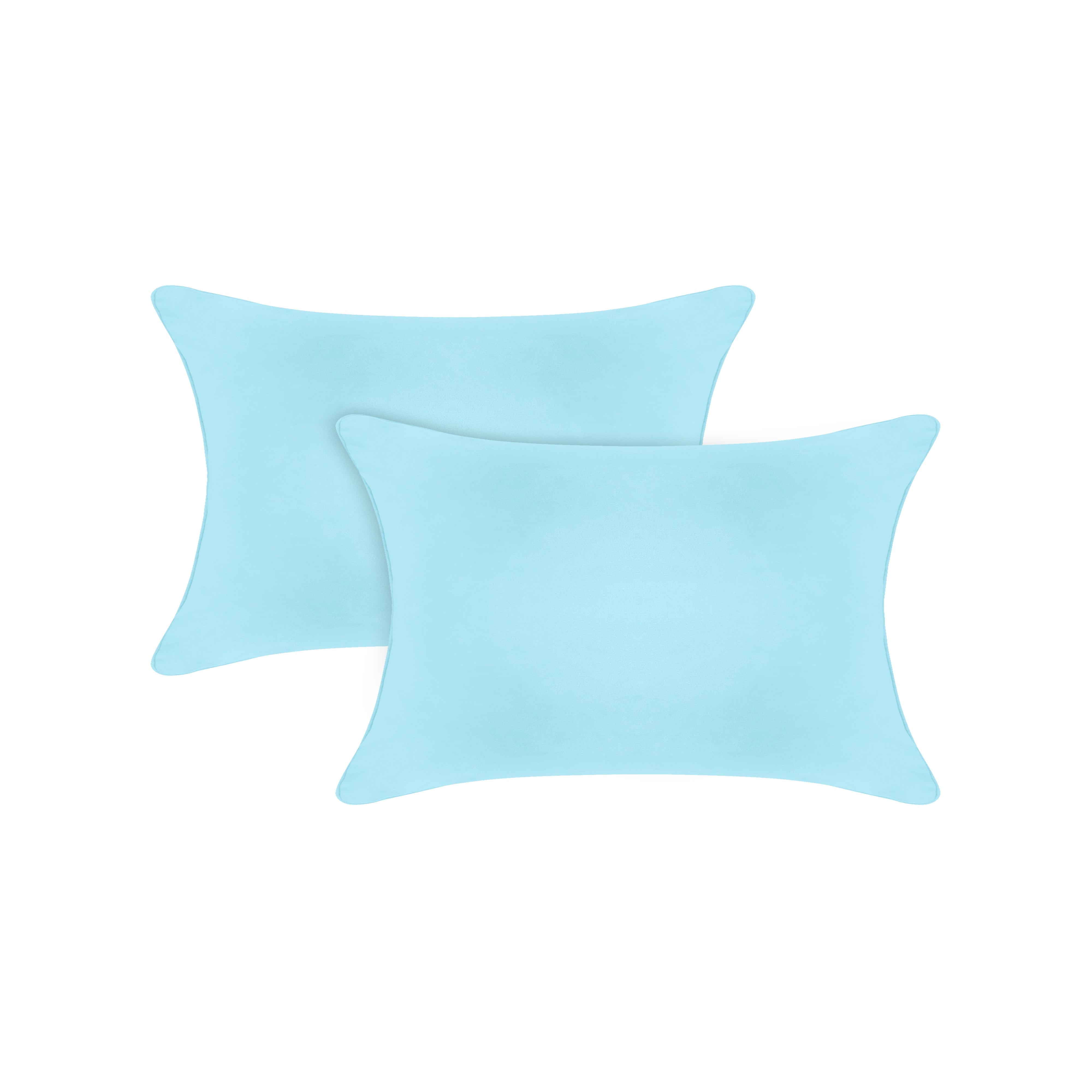 Light Blue Velvet Rectangular Decorative Pillow Covers 12x20 Inches
