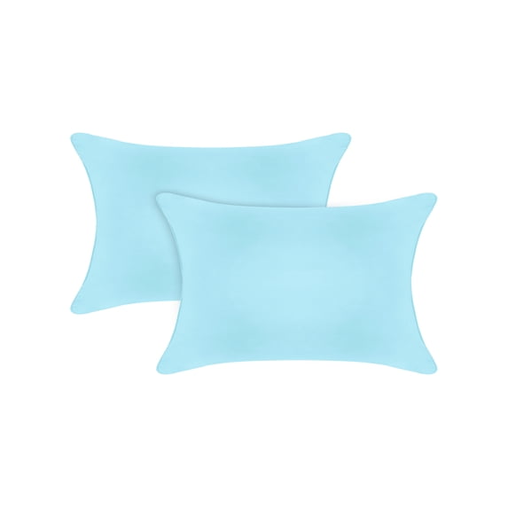A1HC 12x20 Inch Rectangular Decorative Velvet Throw Pillow Covers, Set of 2, Light Blue – Soft, Luxurious Cushion Covers for Sofa, Bed & Home Decor