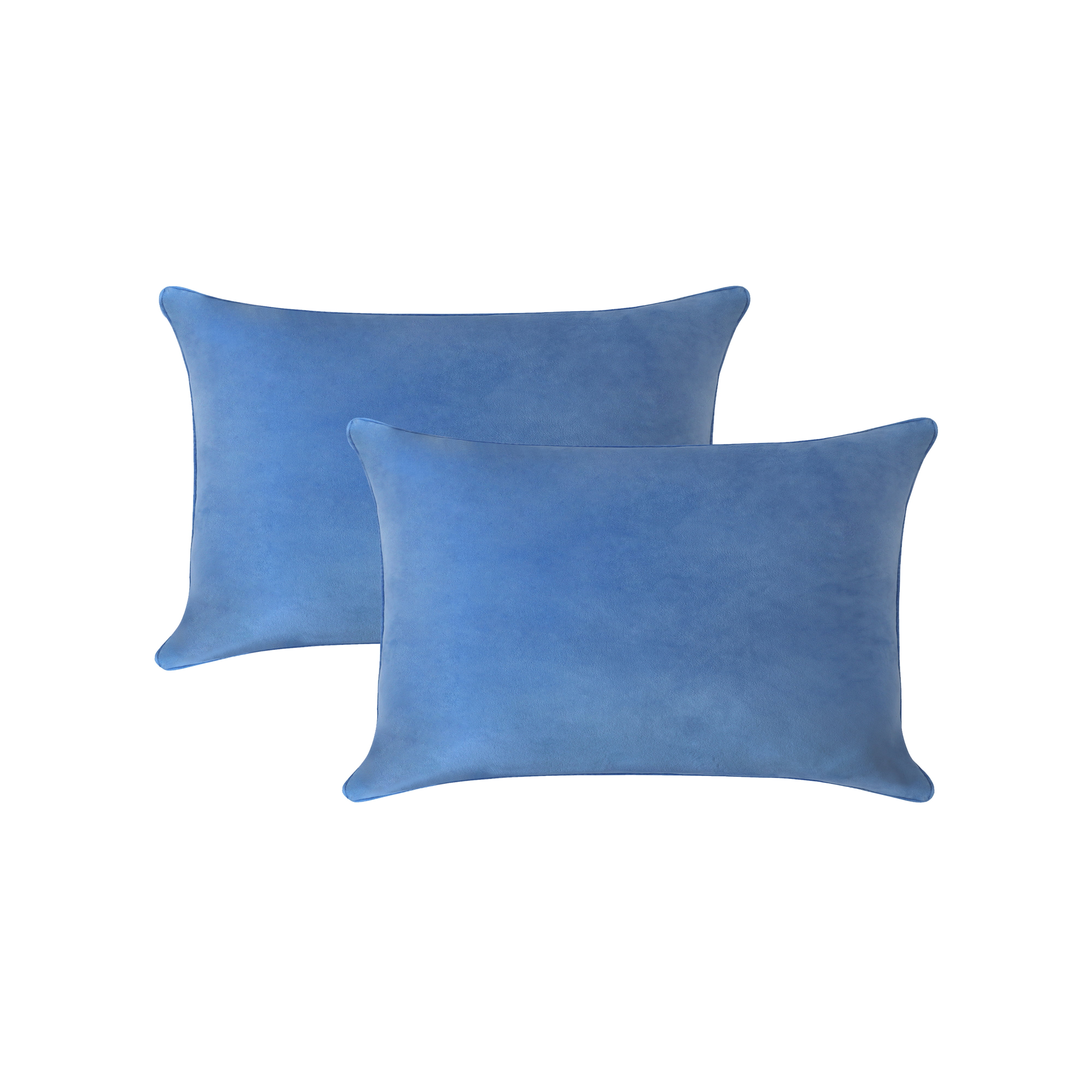 Prussian Blue Velvet 12x20 Inch Decorative Pillow Covers Set of 2