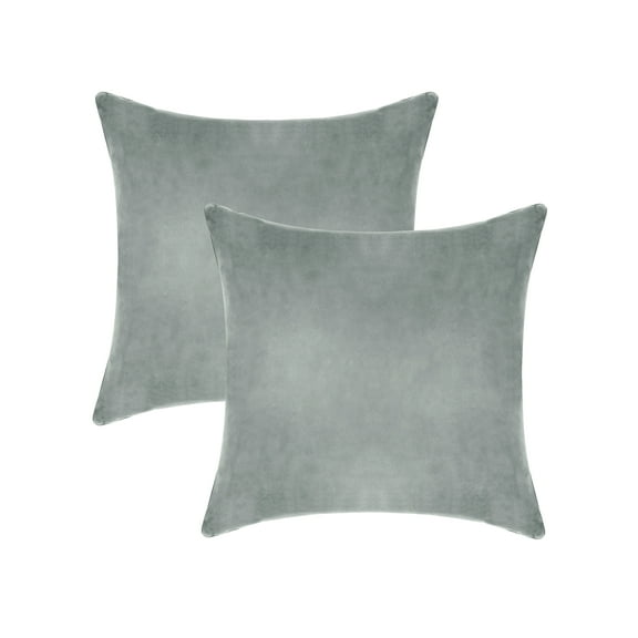 A1HC 18x18 Inch Square Decorative Velvet Throw Pillow Covers, Set of 2, Dove Grey – Soft, Luxurious Cushion Covers for Sofa, Bed & Home Decor