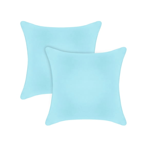 A1HC 18x18 Inch Square Decorative Velvet Throw Pillow Covers, Set of 2, Light Blue – Soft, Luxurious Cushion Covers for Sofa, Bed & Home Decor
