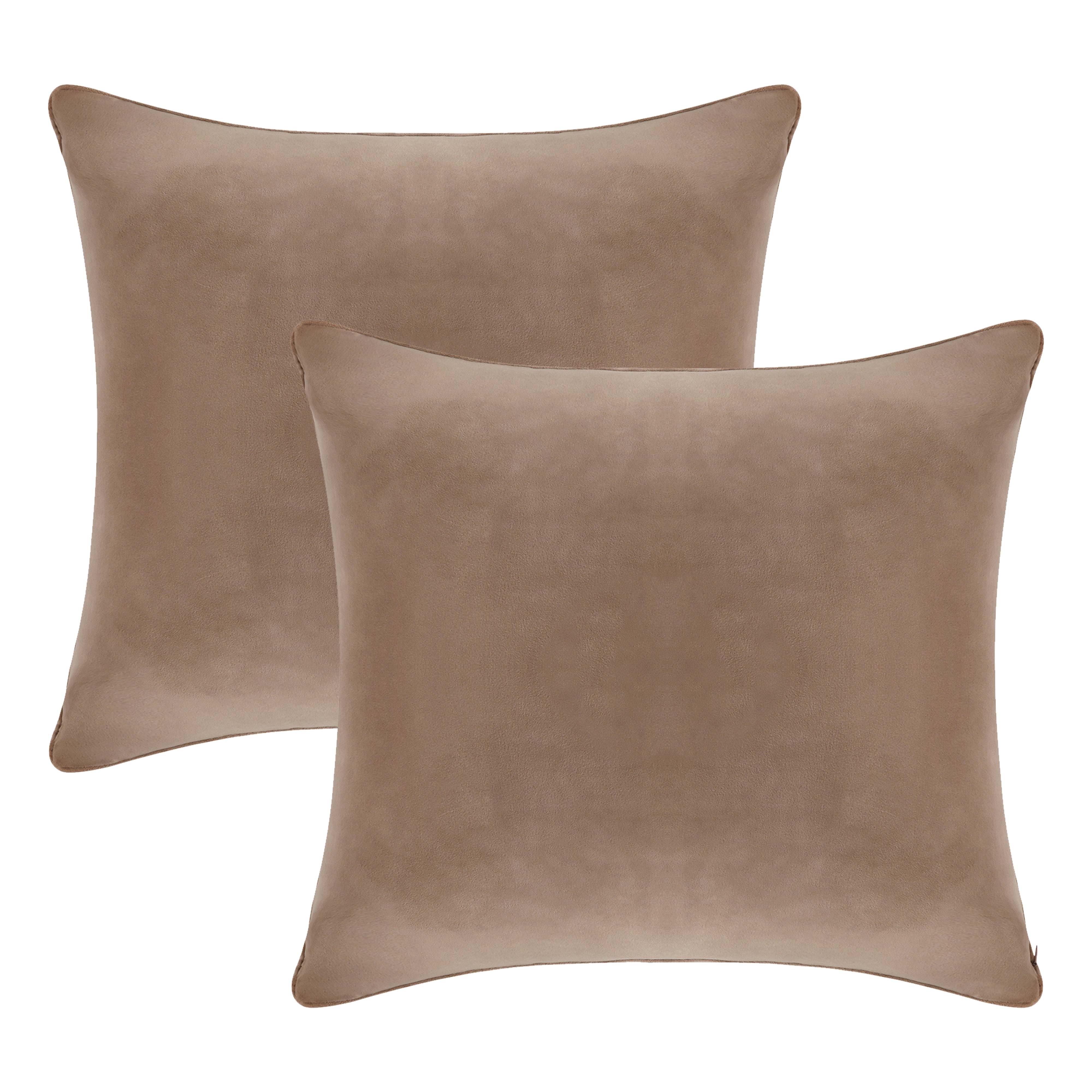 A1HC 22x22 Inch Square Decorative Velvet Throw Pillow Covers, Set of 2, Brown Derby – Soft, Luxurious Cushion Covers for Sofa, Bed & Home Decor