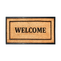 A1HC 24"x48" Heavy-Duty Rubber & Coir Welcome Mat with Non-Slip Backing for Indoor/Outdoor Use