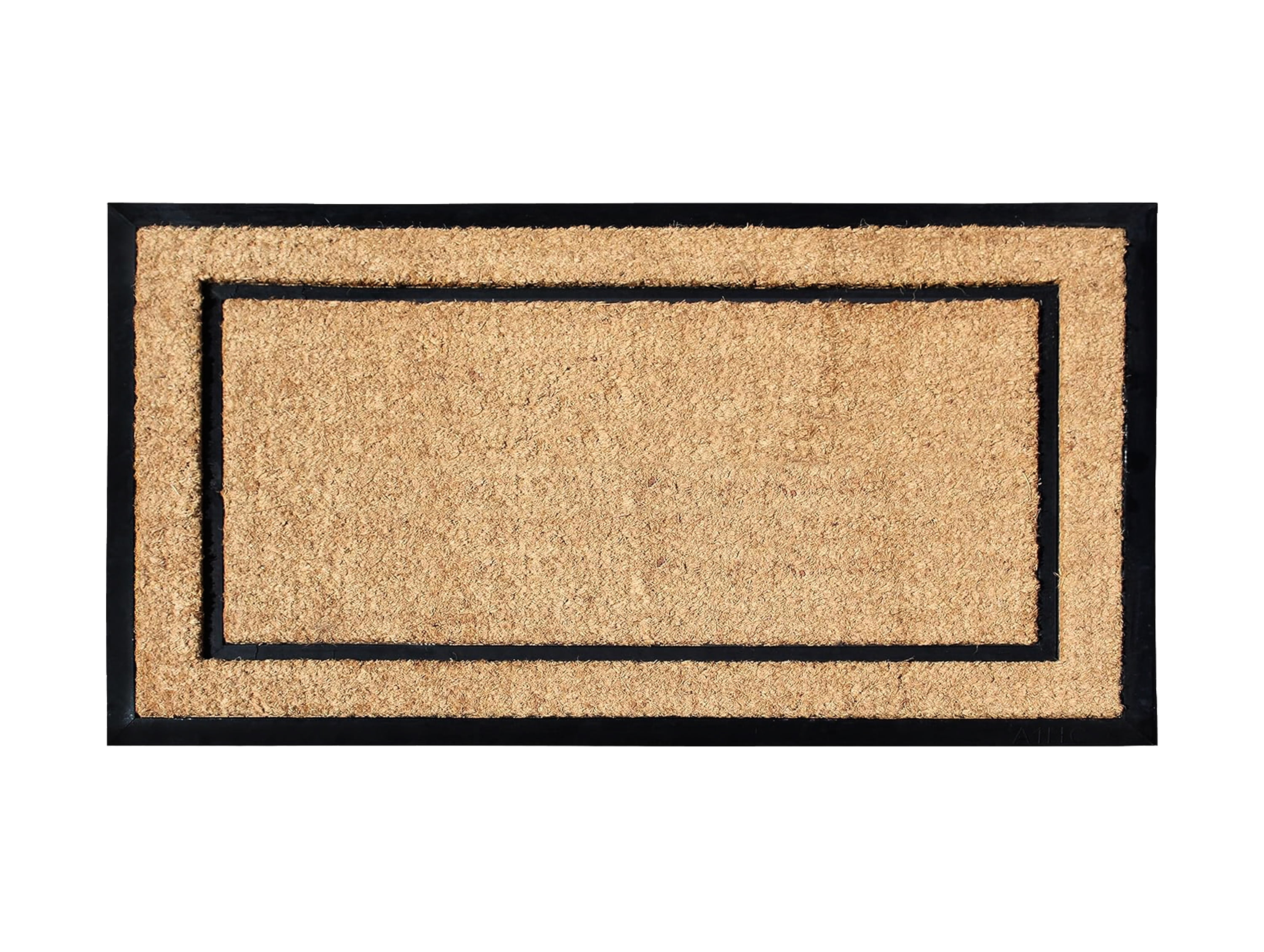A1HC Entrance Coir and Rubber Door Mat, 24” x 48”, Durable Large Outdoor Rug, Non-Slip Welcome Doormat, Low-Profile Heavy Duty for Front Door Mats