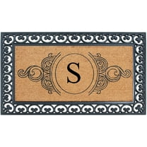A1HC Rubber and Coir Doormat 30" x 48", Standard Double / Single Front Door Mat for Outdoor Entrance, Personalized Monogrammed Non-Slip Entrymat