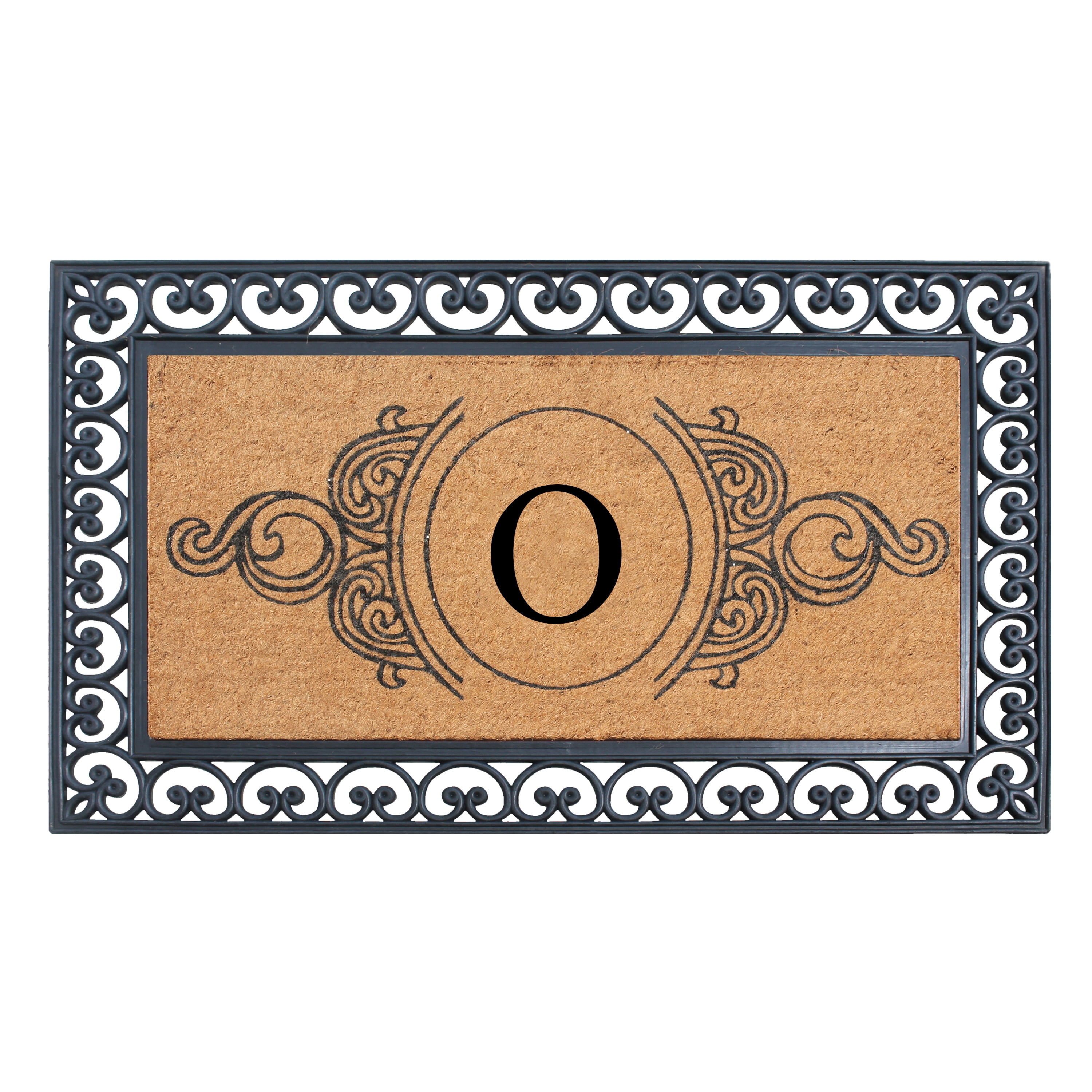 A1HC Rubber and Coir Doormat 30" x 48", Standard Double / Single Front Door Mat for Outdoor Entrance, Personalized Monogrammed Non-Slip Entrymat