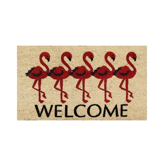 A1HC First Impression Flamingo Welcome Mat 18" X 30" Front Door Mats Entryway Doormat