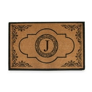 A1HC First Impression Hand Crafted Abrilina Entry 30 inch X 48 inch Double Doormat Monogrammed - J