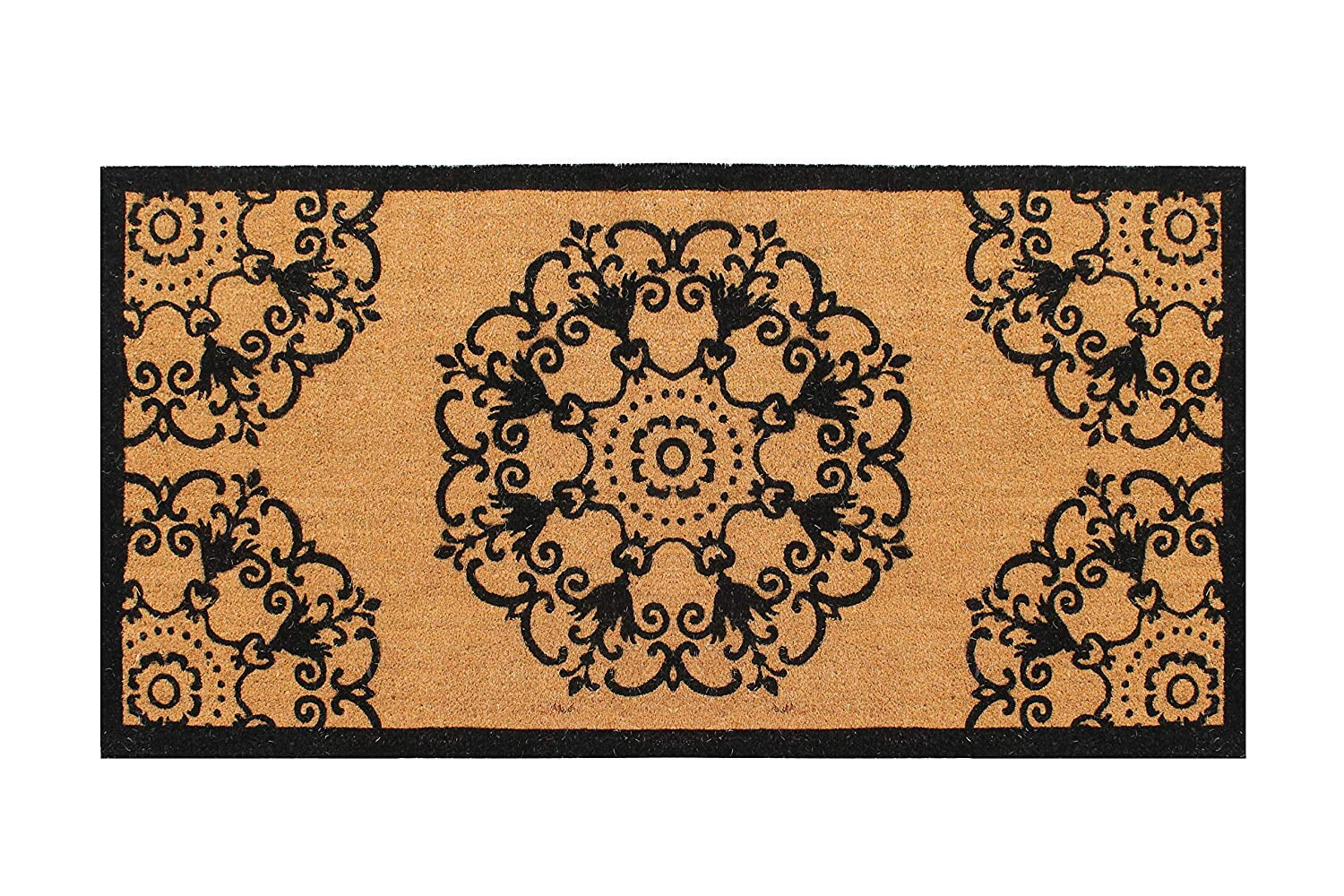 A1HC First Impression Handcrafted Coir Doormat for Outdoor Double Door Entrance, Heavy-Duty Large Front Door Mat, Long-Lasting - 36" x 72"