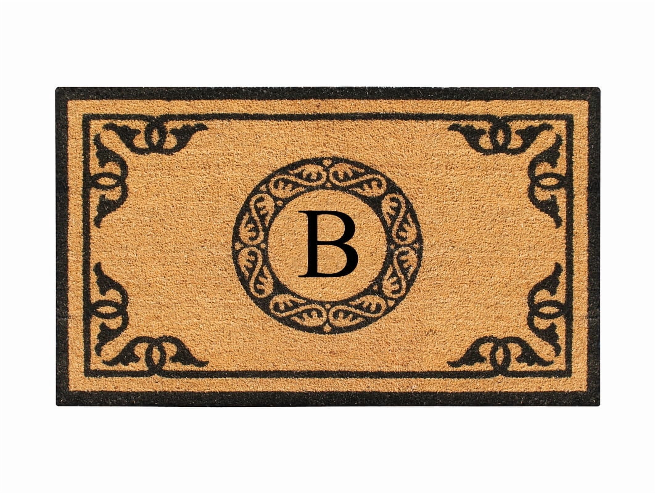 A1HC First Impression Hand Crafted by Artisans Geneva Monogrammed Entry Doormat, 24"X39" B