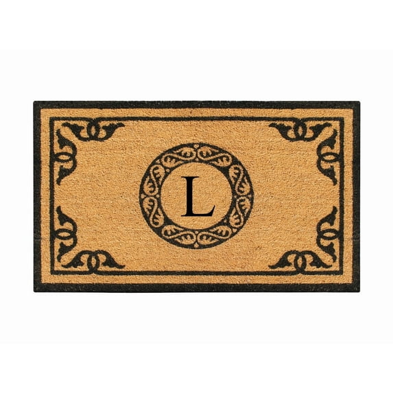 A1HC First Impression Hand Crafted by Artisans Geneva Monogrammed Entry Doormat, 24"X39" L