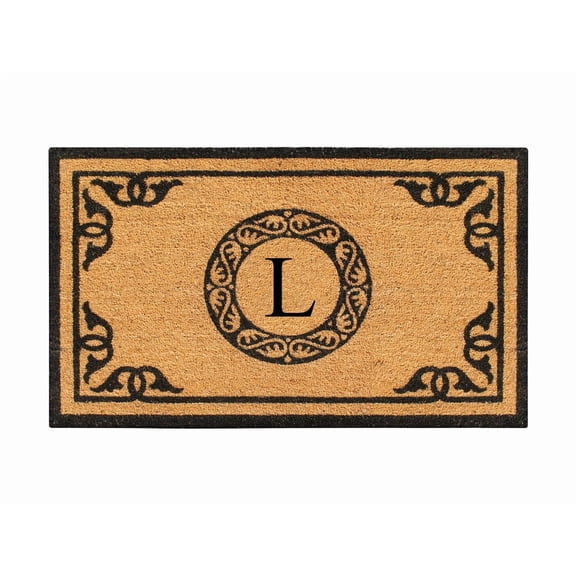 A1HC First Impression Hand Crafted by Artisans Geneva Monogrammed Entry Doormat, 24"X39" L