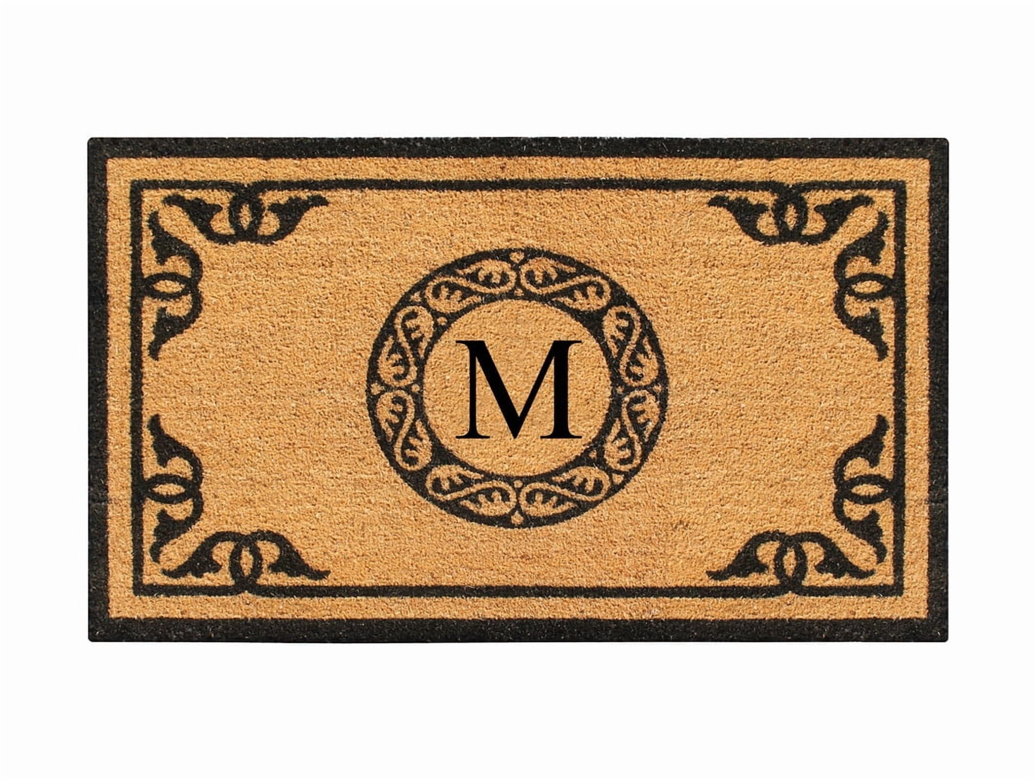 A1HC First Impression Hand Crafted by Artisans Geneva Monogrammed Entry Doormat, 24"X39" M