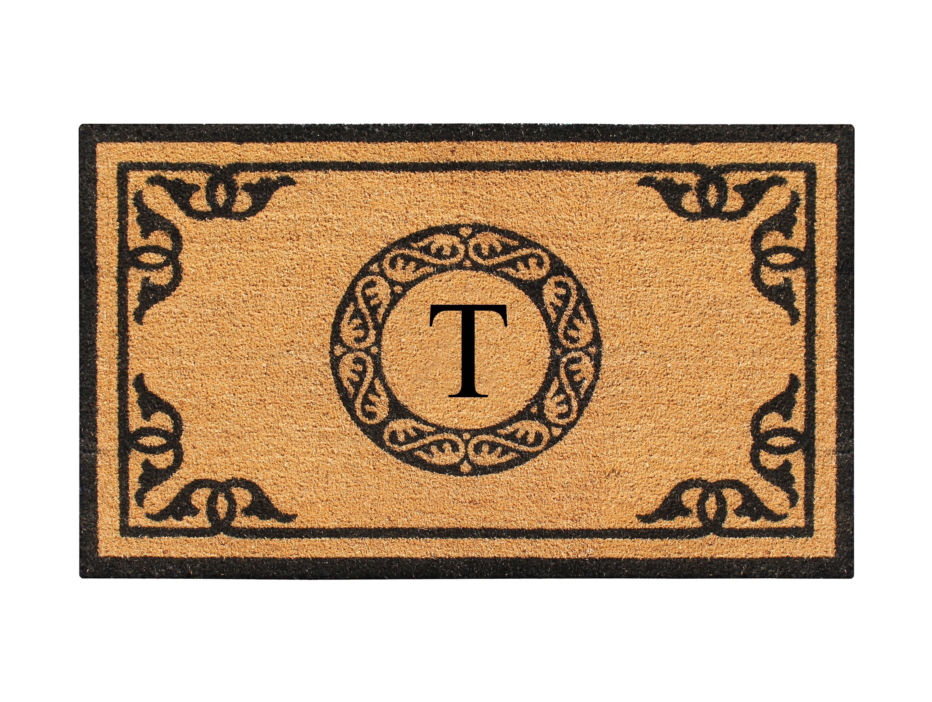 A1HC First Impression Hand Crafted by Artisans Geneva Monogrammed Entry Doormat For Outdoor Entrance Front Door Mat, 30"X48"