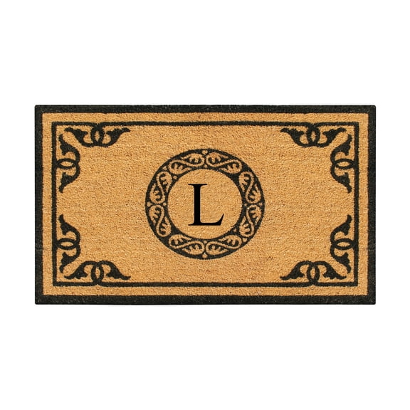 A1HC First Impression Hand Crafted by Artisans Geneva Monogrammed Entry Doormat For Outdoor Entrance Front Door Mat, 30"X48"
