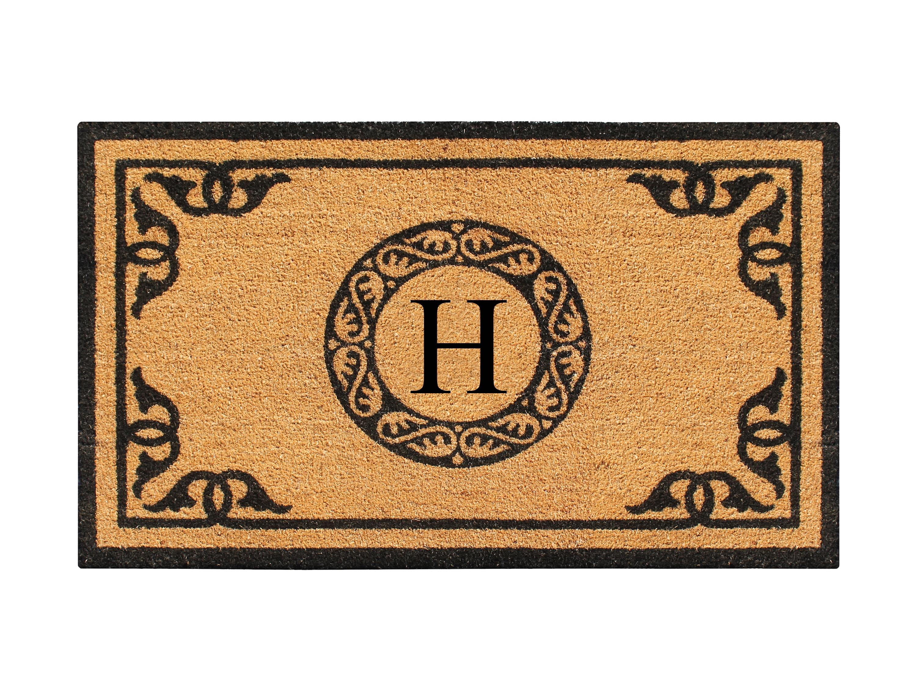 A1HC First Impression Hand Crafted by Artisans Geneva Monogrammed Entry Doormat For Outdoor Entrance Front Door Mat, 30"X48"
