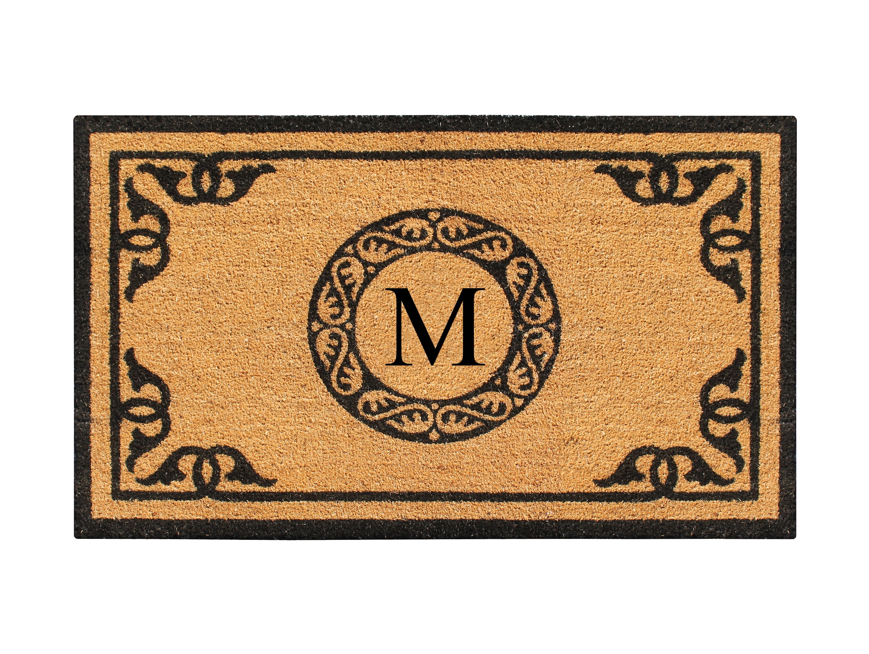 A1HC First Impression Hand Crafted by Artisans Geneva Monogrammed Entry Doormat For Outdoor Entrance Front Door Mat, 30"X48"