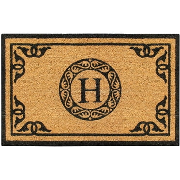 A1HC First Impression Hand Crafted by Artisans Geneva Monogrammed Entry Doormat, 30"X48"