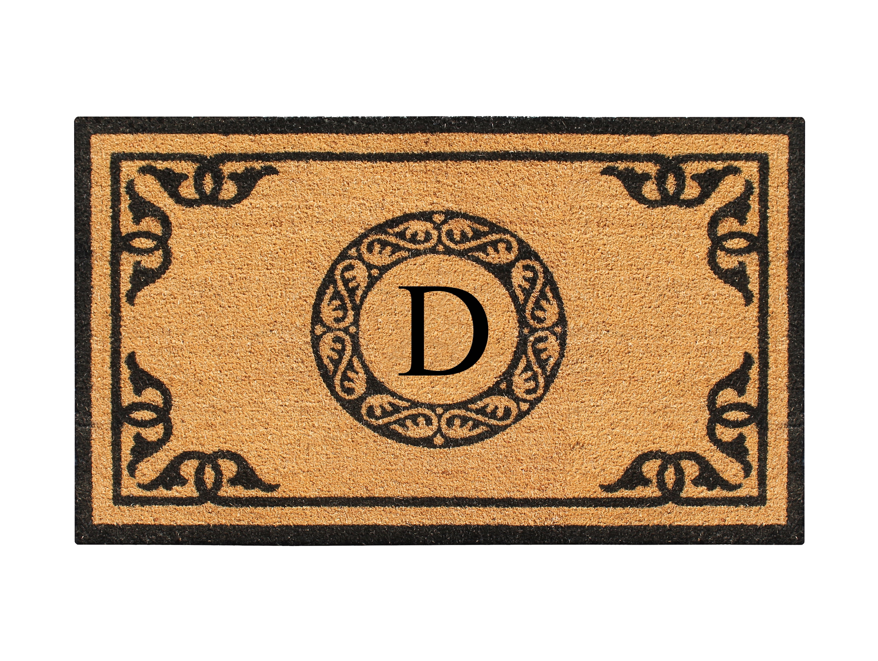 A1HC First Impression Hand Crafted by Artisans Geneva Monogrammed Entry Doormat For Outdoor Entrance Front Door Mat, 30"X48"