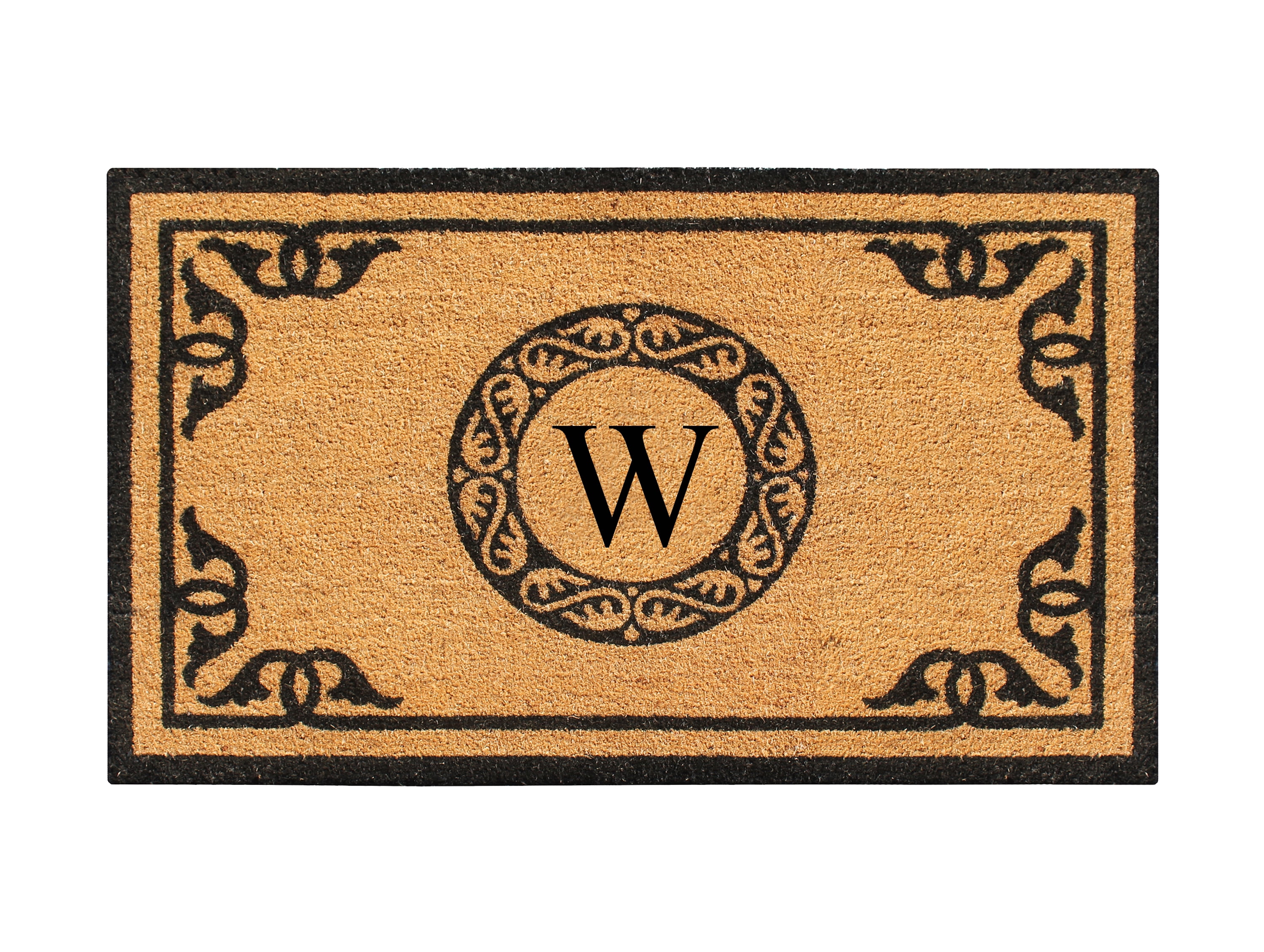 A1HC First Impression Hand Crafted by Artisans Geneva Monogrammed Entry Doormat For Outdoor Entrance Front Door Mat, 30"X48"