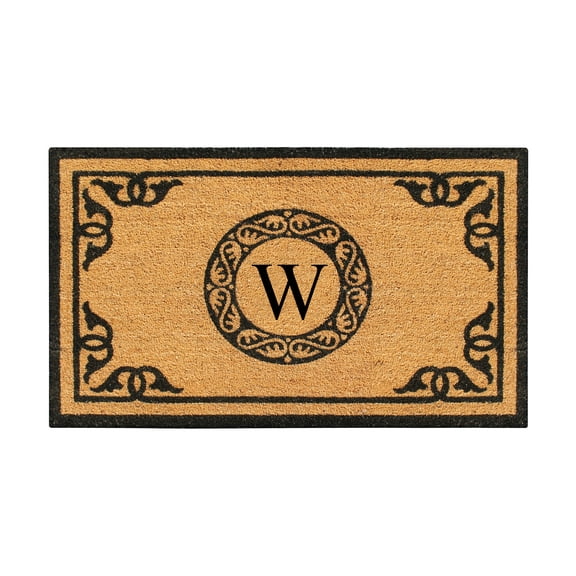 A1HC First Impression Hand Crafted by Artisans Geneva Monogrammed Entry Doormat For Outdoor Entrance Front Door Mat, 30"X48"