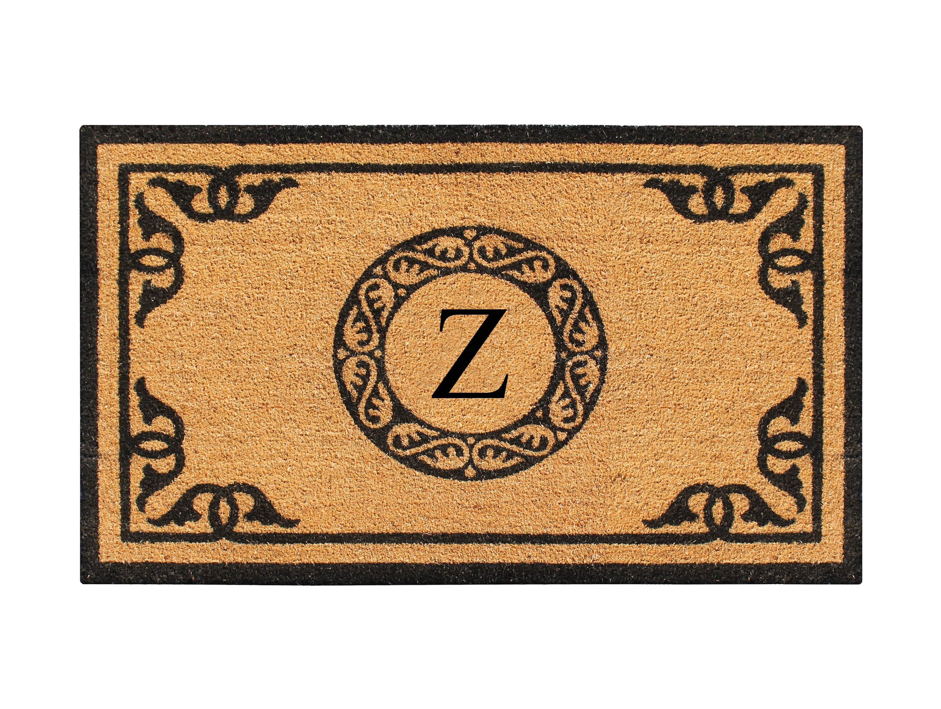 A1HC First Impression Hand Crafted by Artisans Geneva Monogrammed Entry Doormat For Outdoor Entrance Front Door Mat, 30"X48"