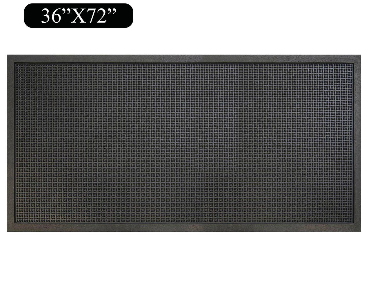 A1hc First Impression Heavy Duty Rubber Stud Multi-Utility Doormat, Black