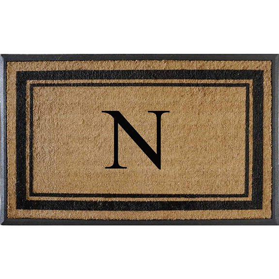 A1HC Natural Rubber & Coir Flocked Doormat, 30x48, Monogrammed Door Mat For Front Door, Anti-Shed Treated Durable Mats for Entrance