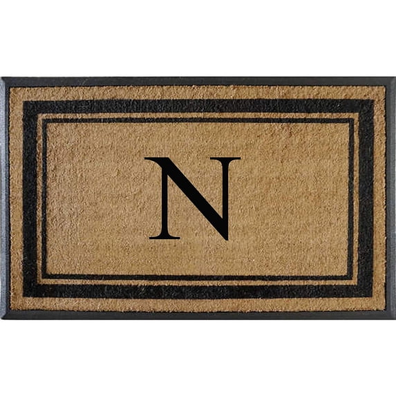 A1HC Natural Rubber & Coir Flocked Doormat, 30x48, Monogrammed Door Mat For Front Door, Anti-Shed Treated Durable Mats for Entrance